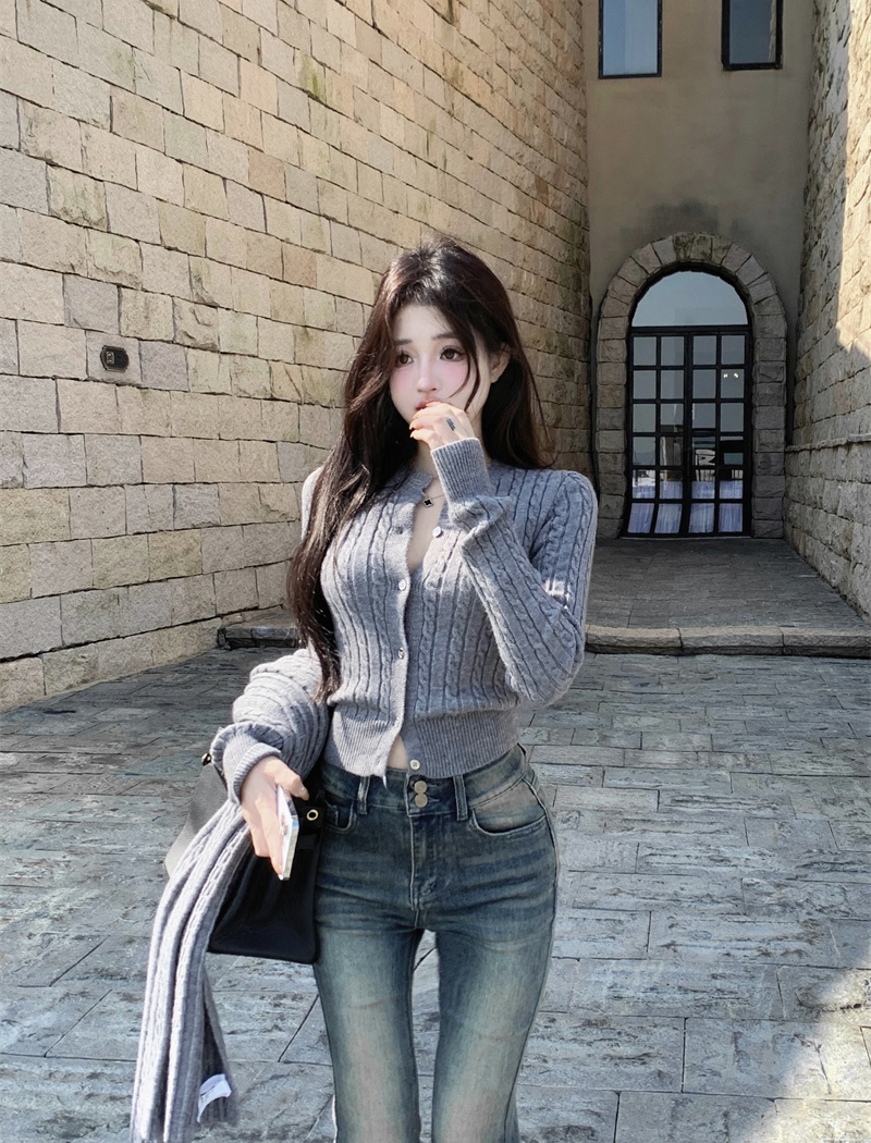 Twist cardigan autumn and winter sweater for women