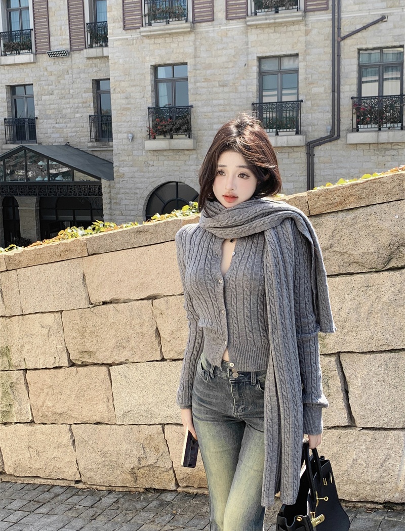 Twist cardigan autumn and winter sweater for women