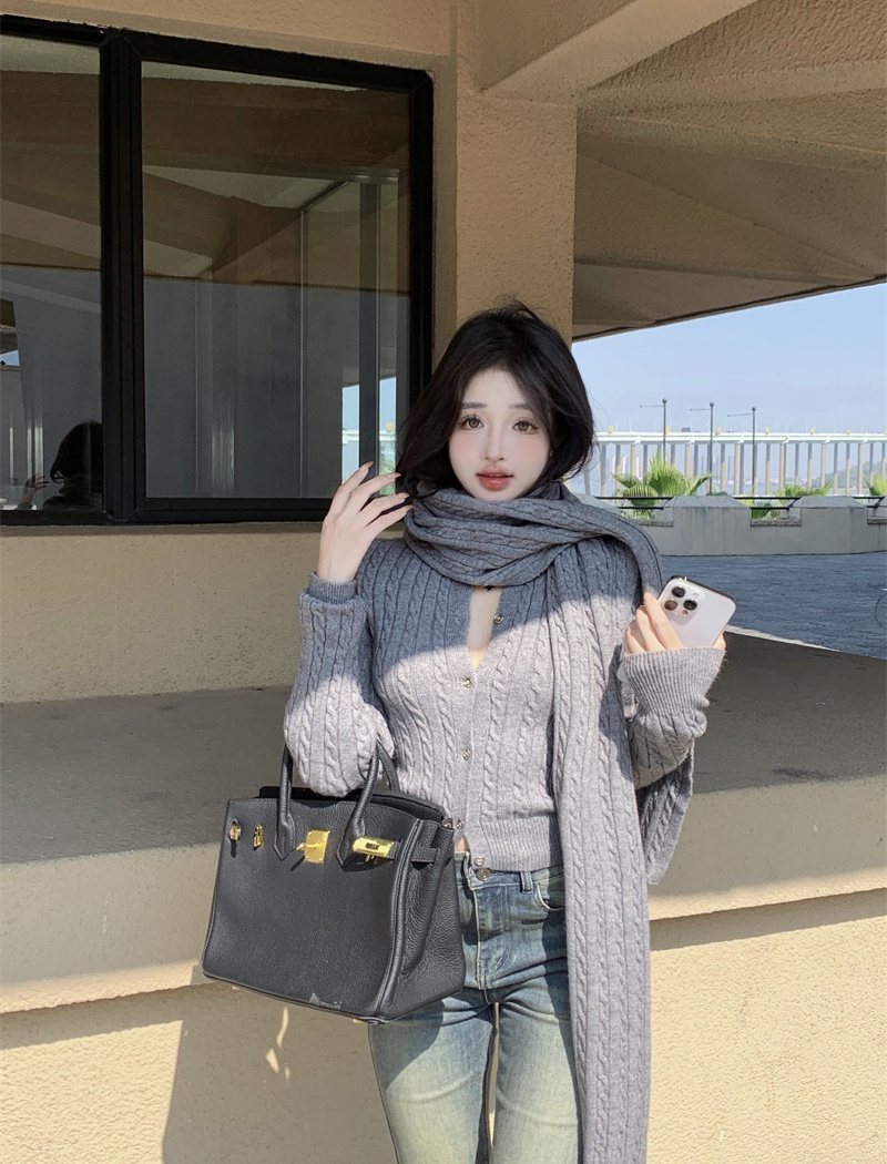 Twist cardigan autumn and winter sweater for women