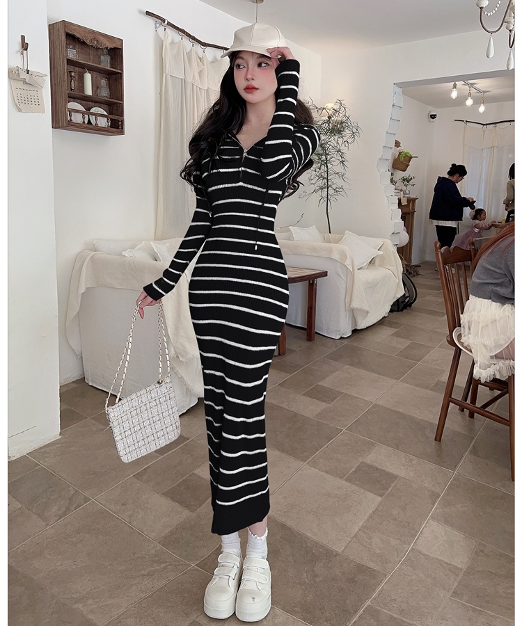 Knitted slim autumn and winter Korean style dress