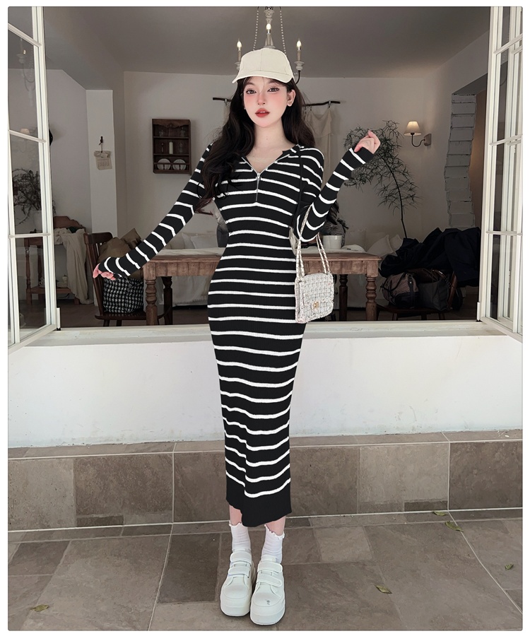 Knitted slim autumn and winter Korean style dress