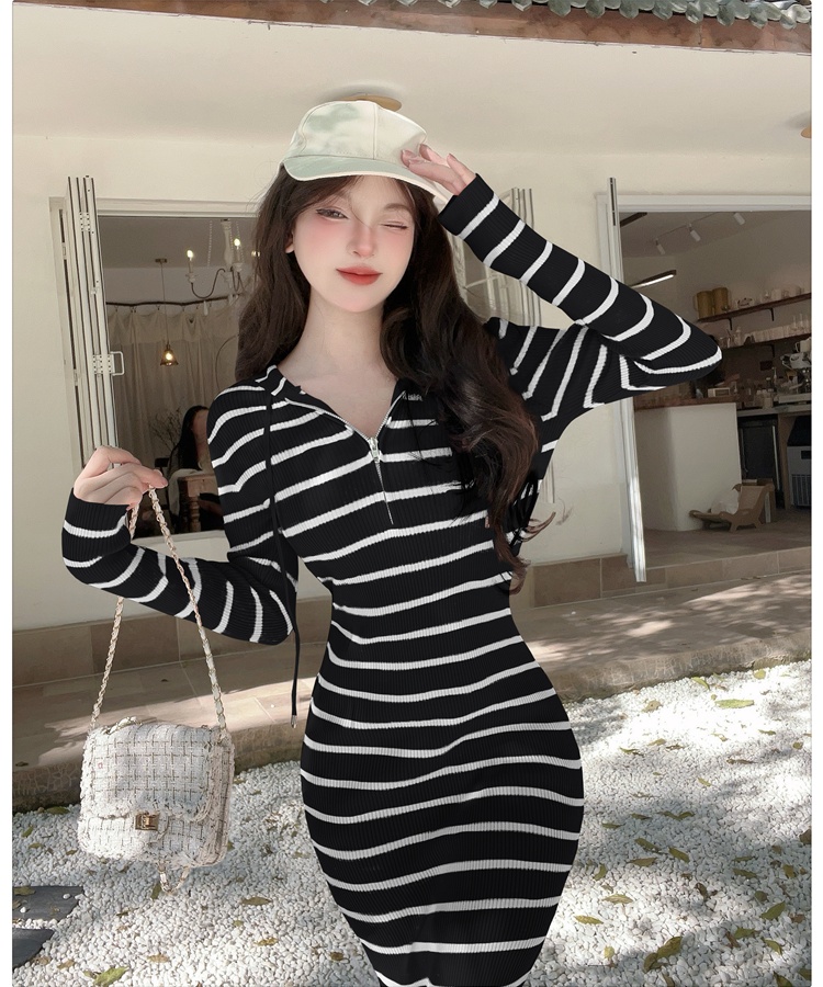 Knitted slim autumn and winter Korean style dress