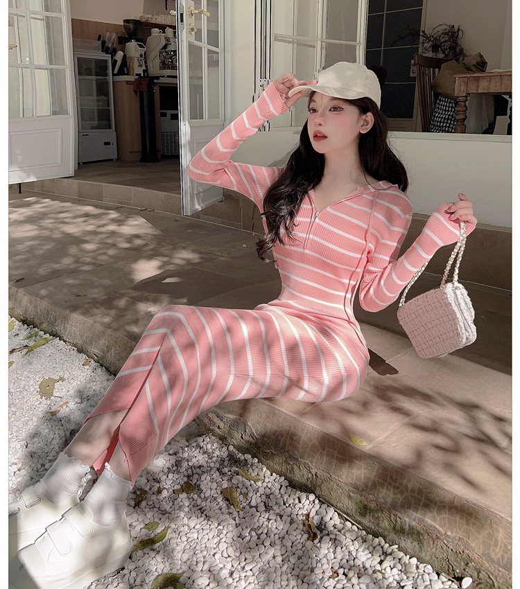 Knitted slim autumn and winter Korean style dress