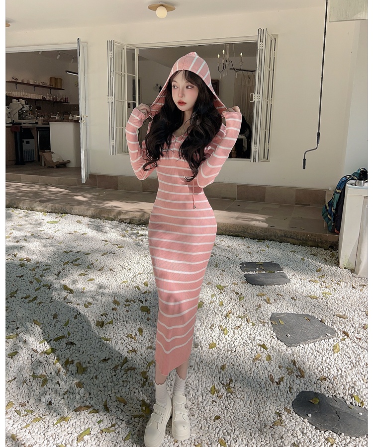 Knitted slim autumn and winter Korean style dress