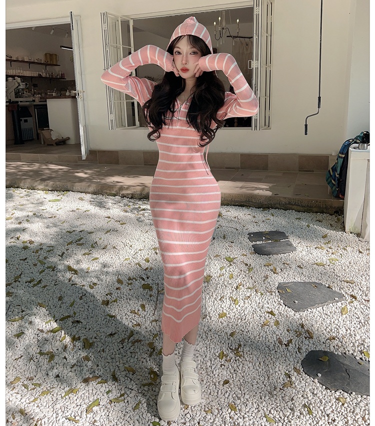 Knitted slim autumn and winter Korean style dress