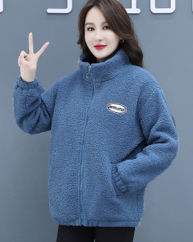 Plus velvet Korean style hoodie thick coat for women