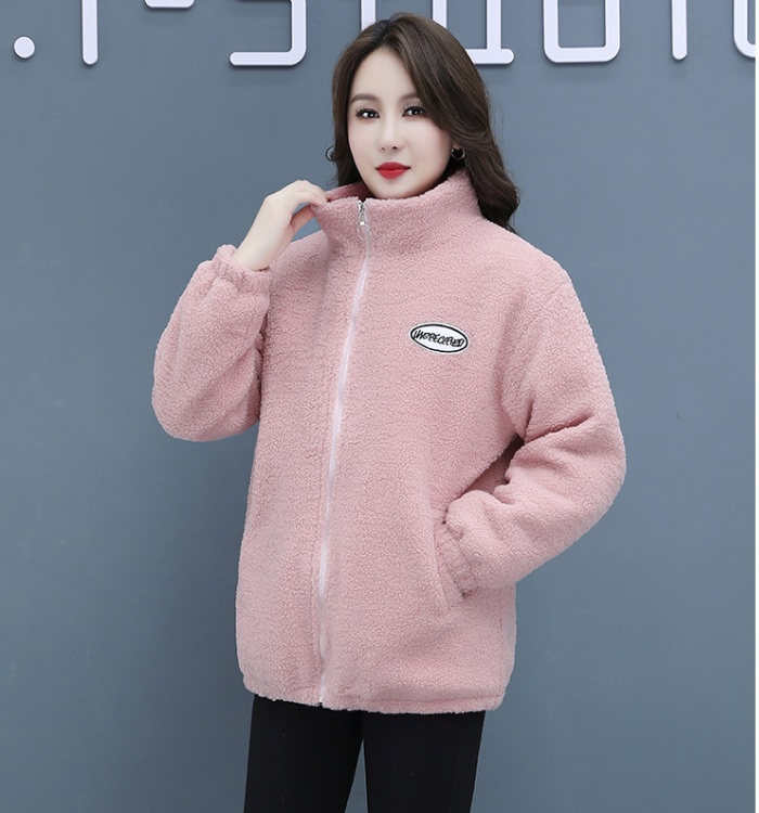 Plus velvet Korean style hoodie thick coat for women