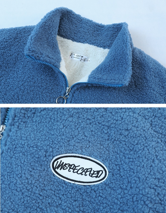 Plus velvet Korean style hoodie thick coat for women