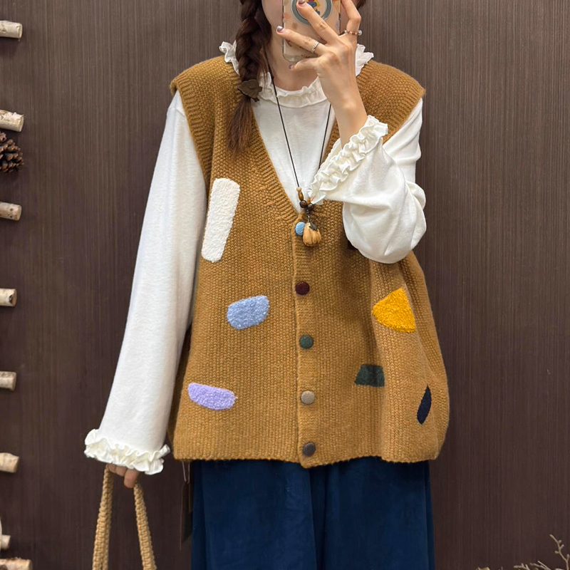 Knitted show young retro cardigan loose niche sweater