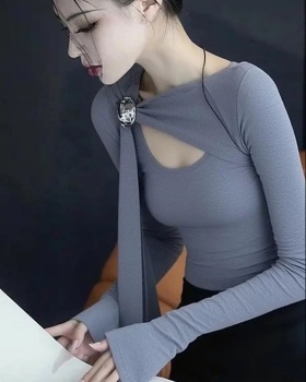 Bottoming spring tops France style streamer T-shirt