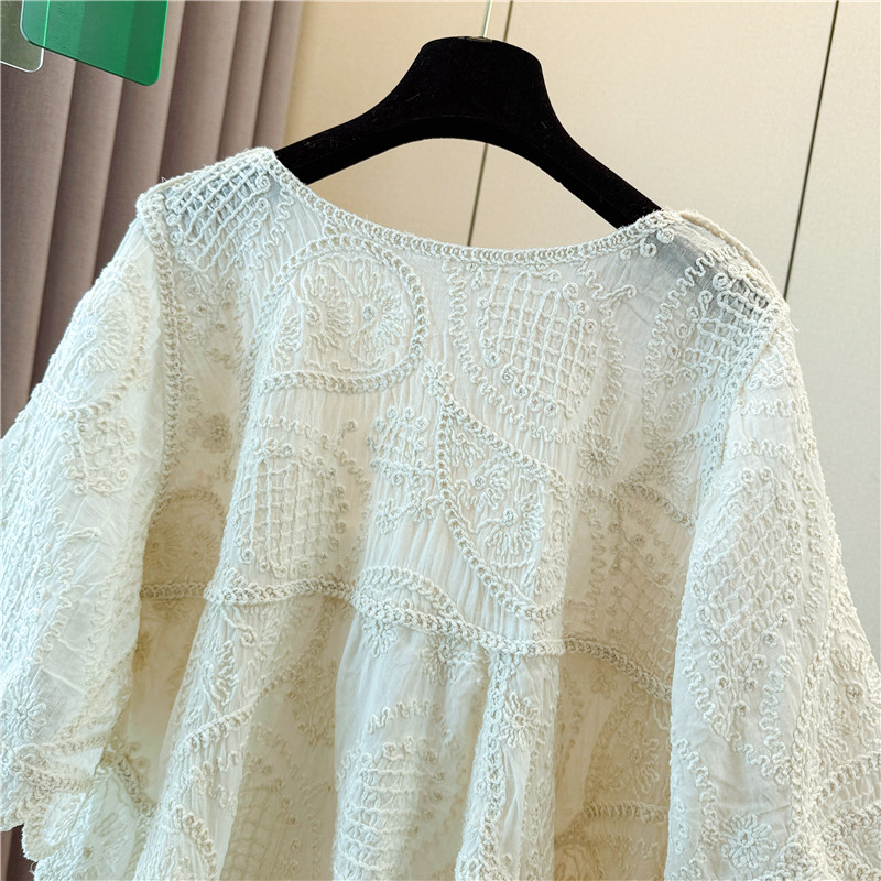 Bohemian style drawstring shirts loose tops