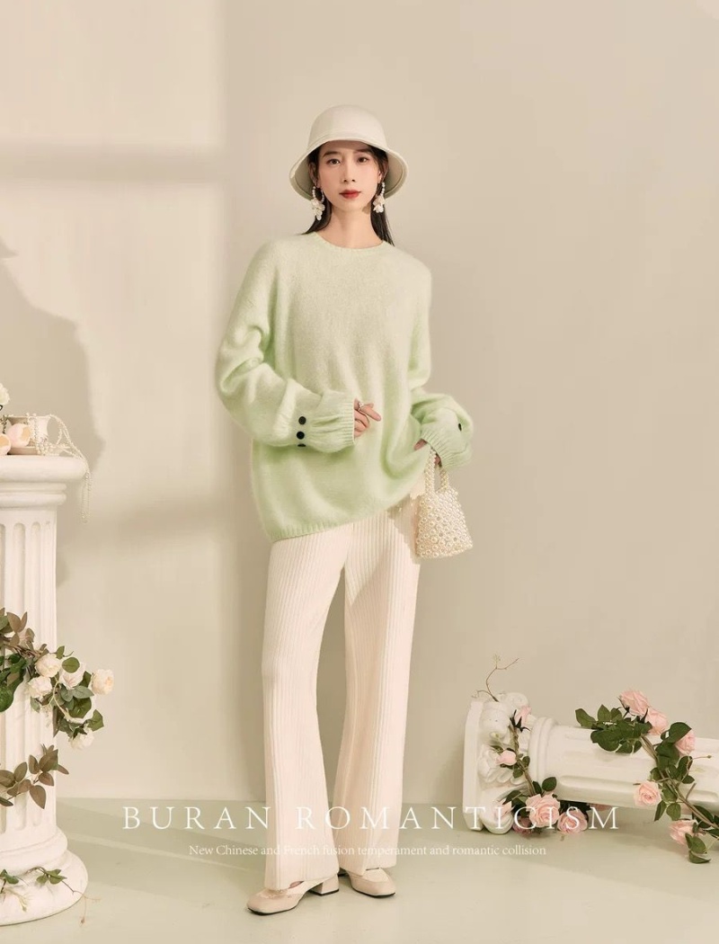 Simple knitted tops autumn sweater for women