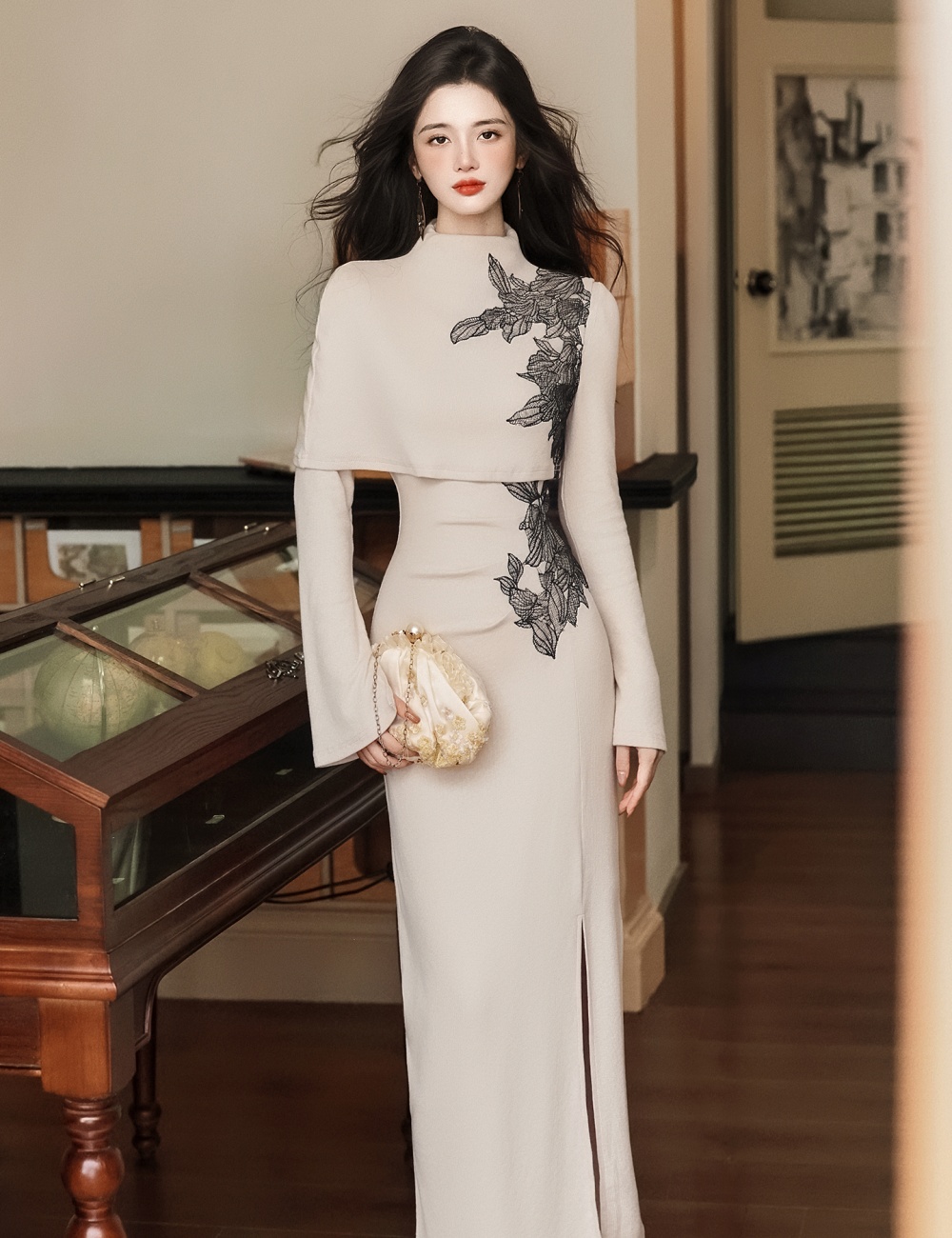 Chinese style cheongsam long dress for women