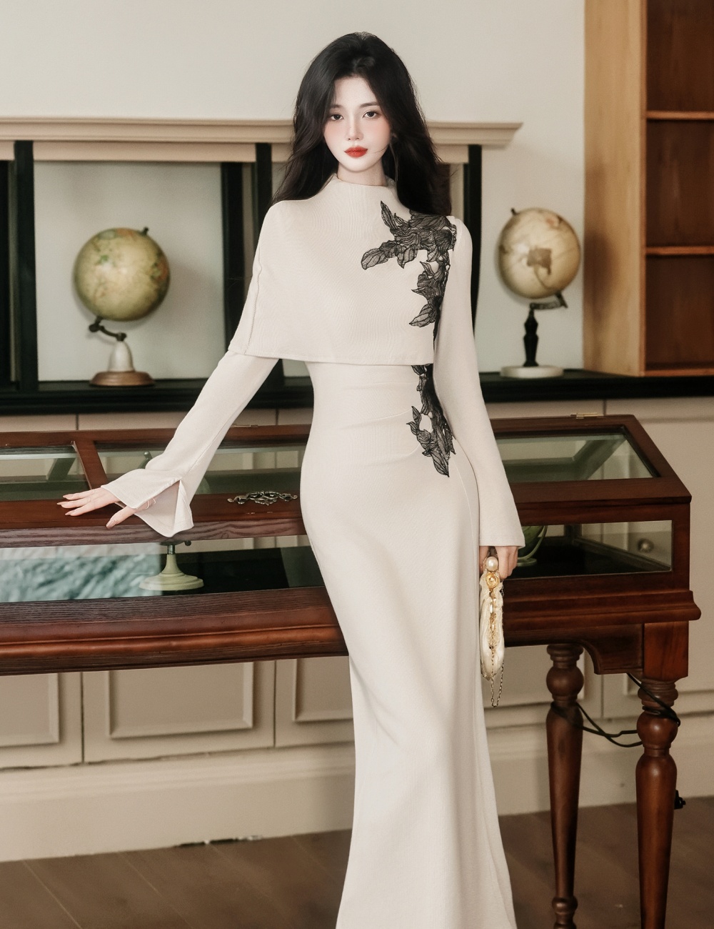 Chinese style cheongsam long dress for women