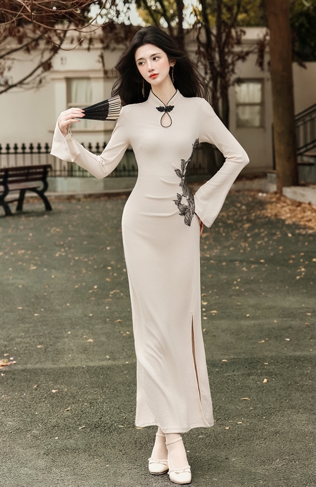 Chinese style cheongsam long dress for women