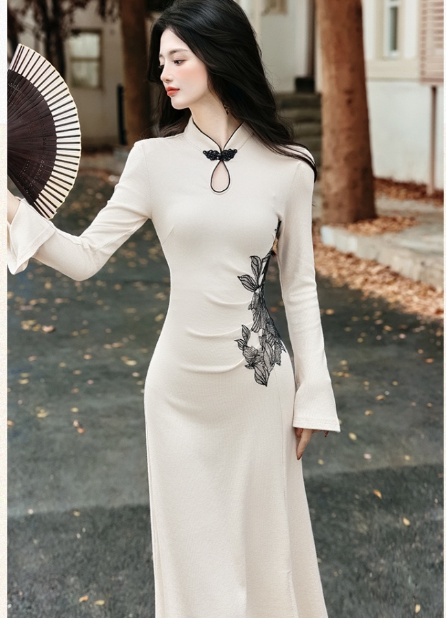 Chinese style cheongsam long dress for women