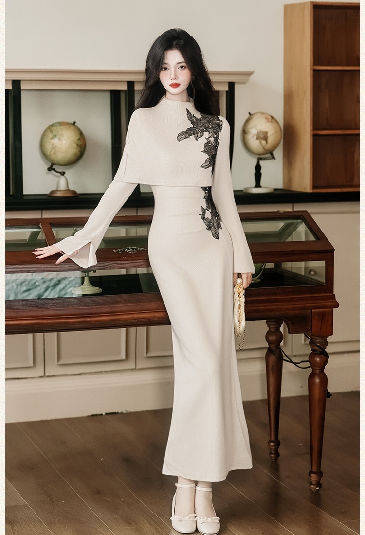 Chinese style cheongsam long dress for women