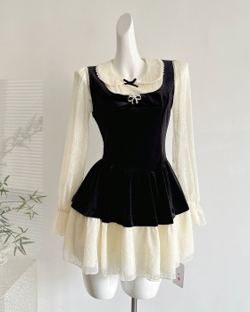 Sweet lace banquet splice dress