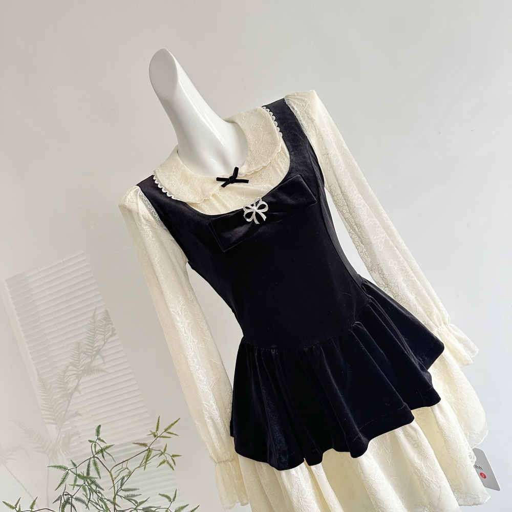 Sweet lace banquet splice dress