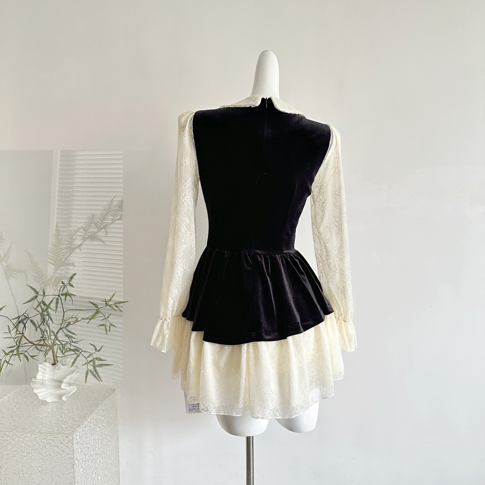 Sweet lace banquet splice dress