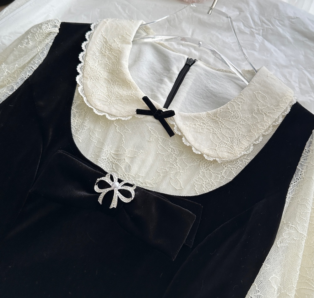 Sweet lace banquet splice dress