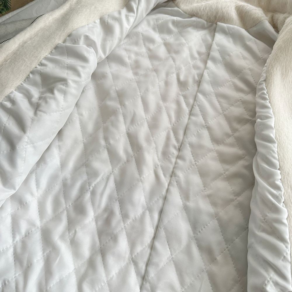 Pinched waist simple coat drawstring woolen coat for women