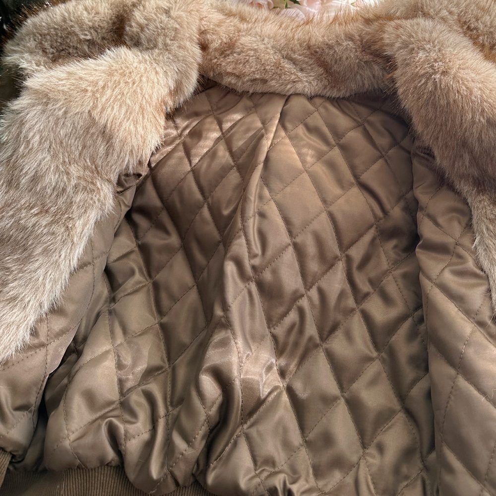 Woolen retro leopard hooded fur collar Casual coat for women