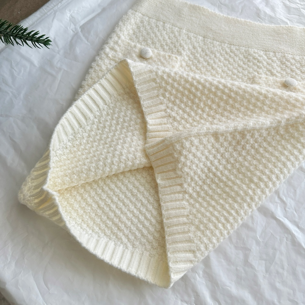 Knitted tops temperament short skirt a set