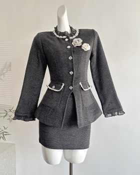 Chanelstyle coat autumn short skirt a set for women