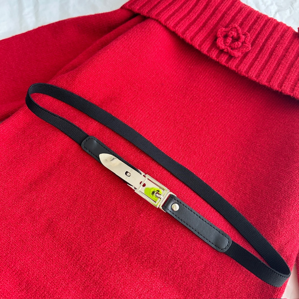 Flat shoulder christmas slim sweater dress winter red dress