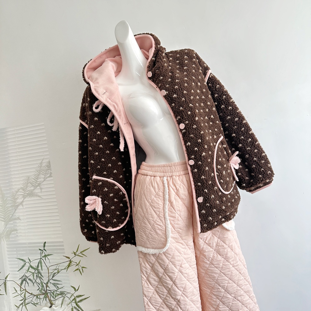 Mixed colors cubs bow trousers pink elmo coat a set