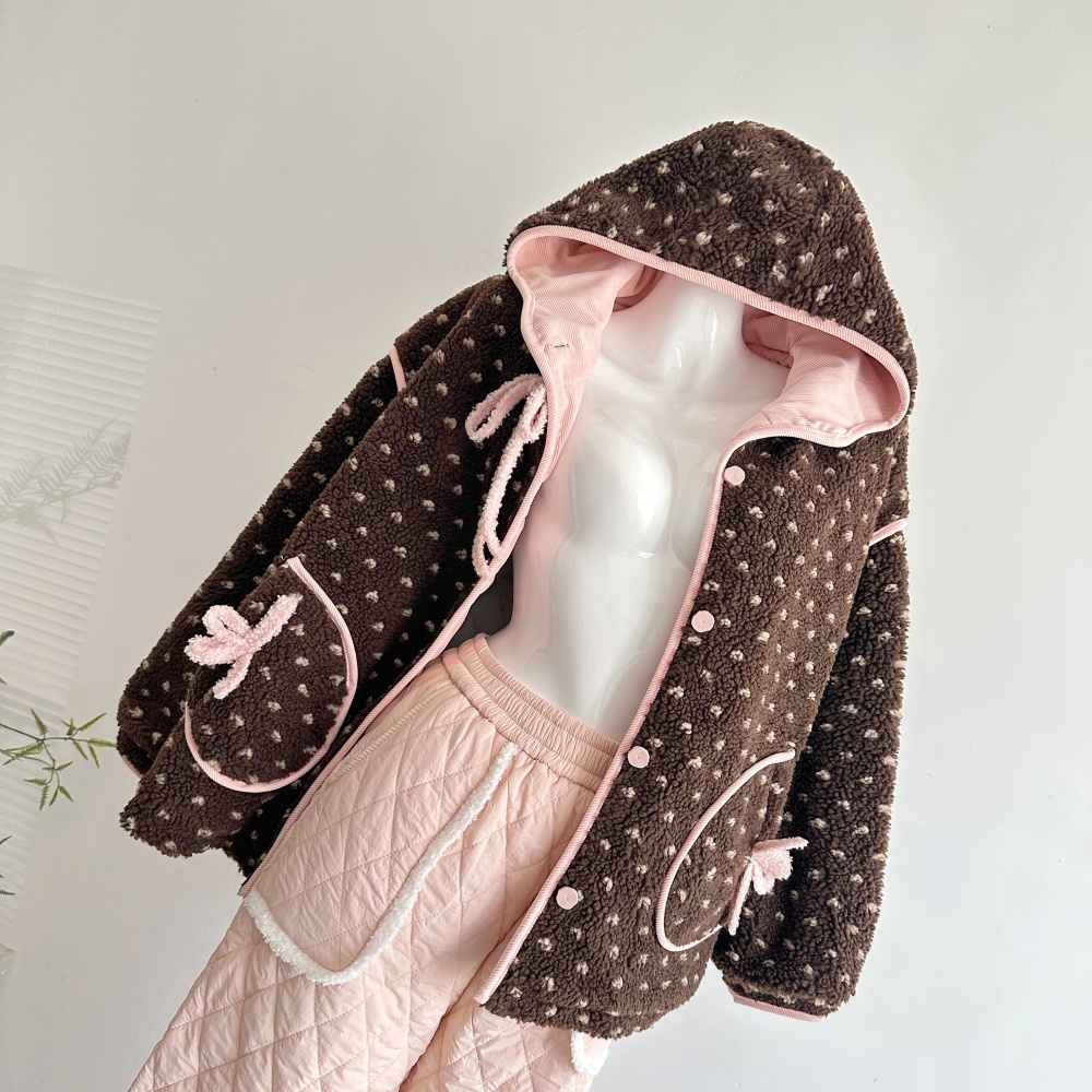 Mixed colors cubs bow trousers pink elmo coat a set