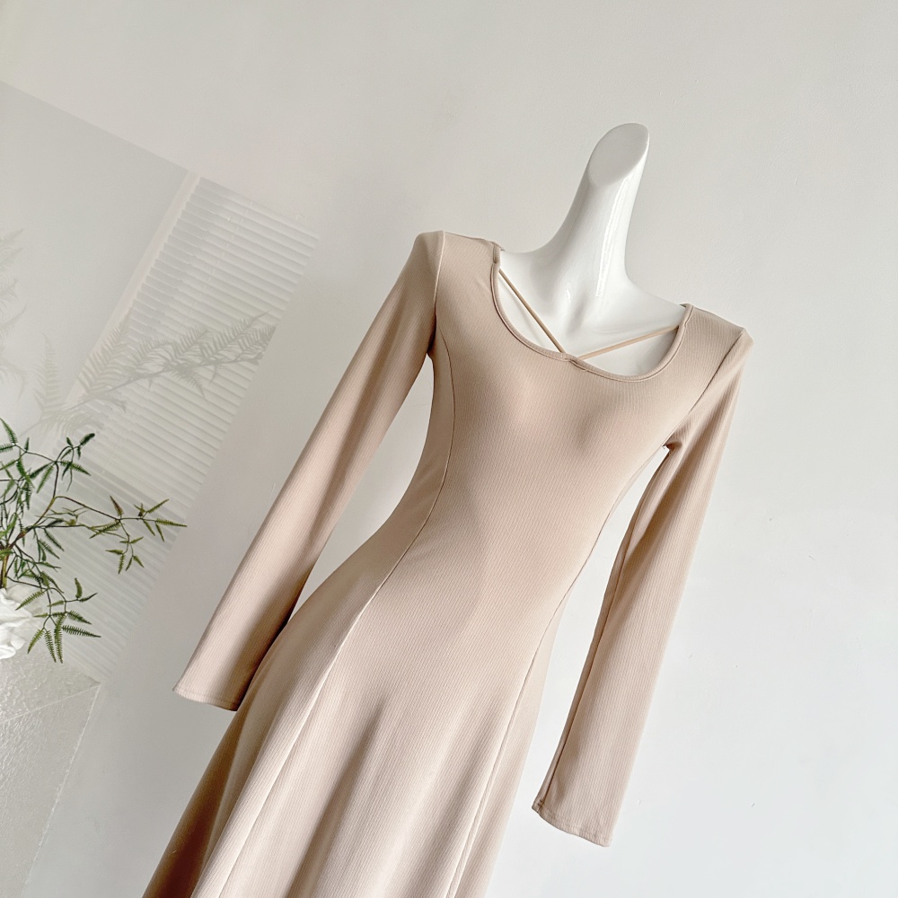 Bottoming inside the ride long sleeve dress for women