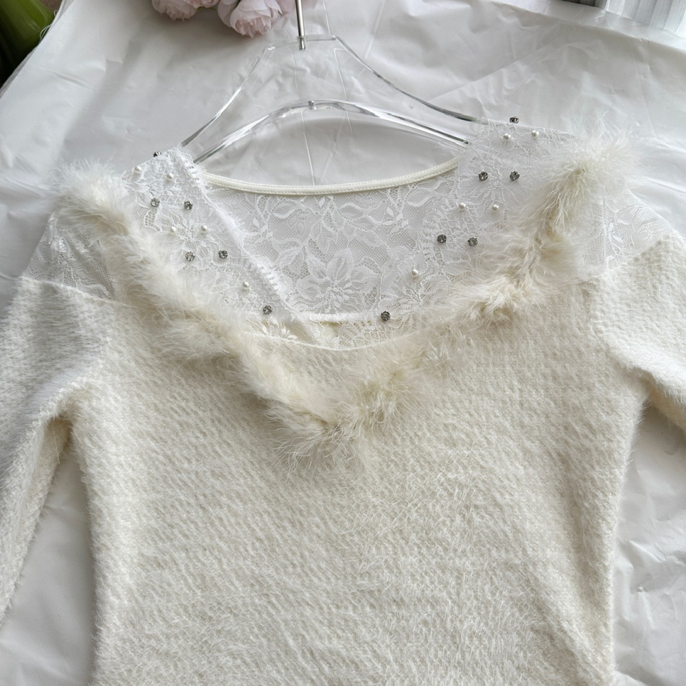 France style tender spring fur collar dress