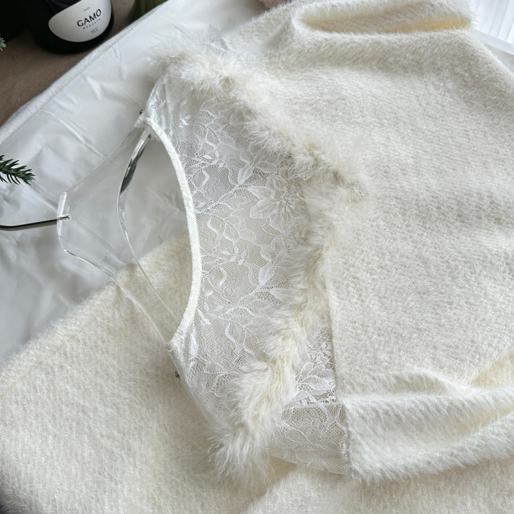 France style tender spring fur collar dress