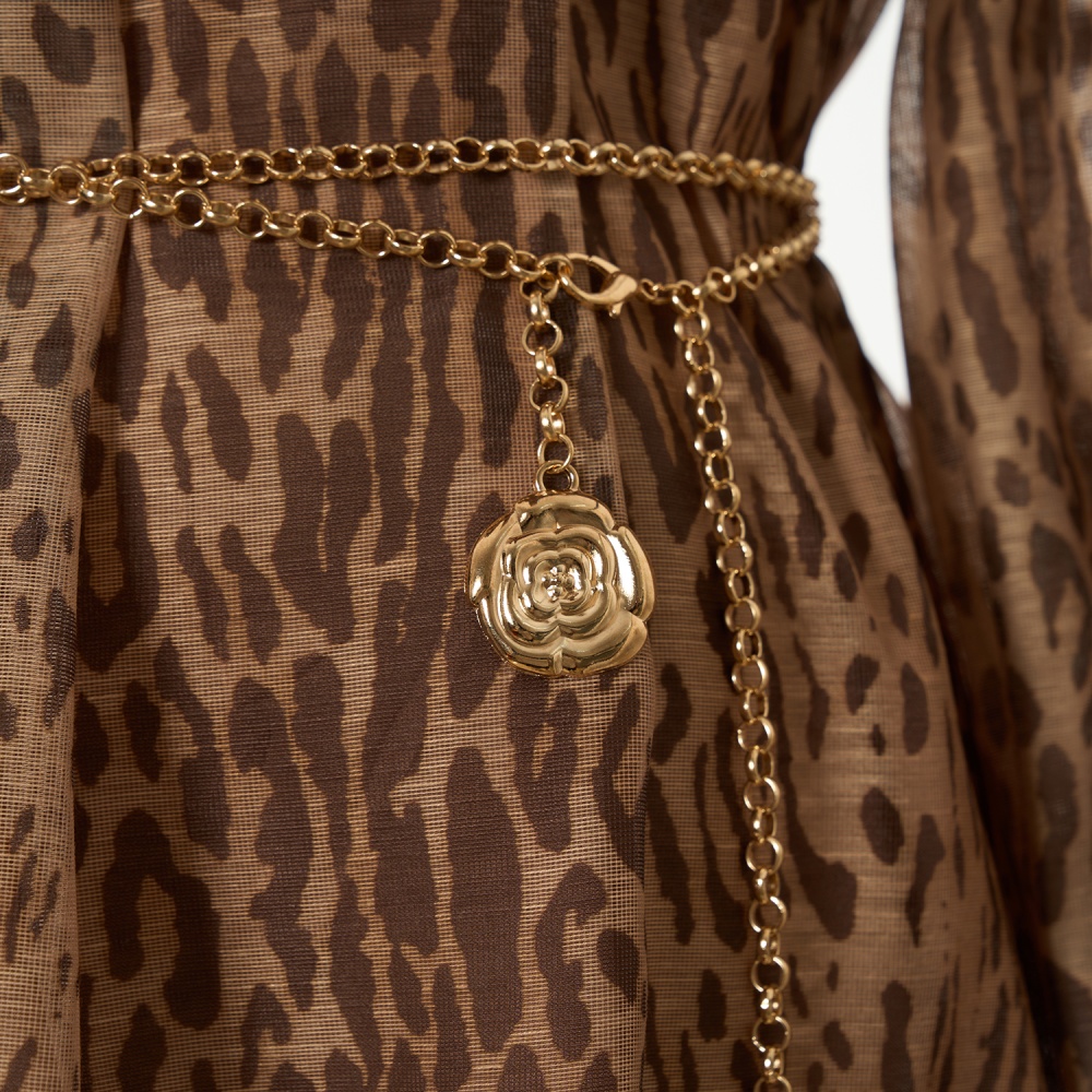 Cstand collar elegant jumpsuit big skirt long dress