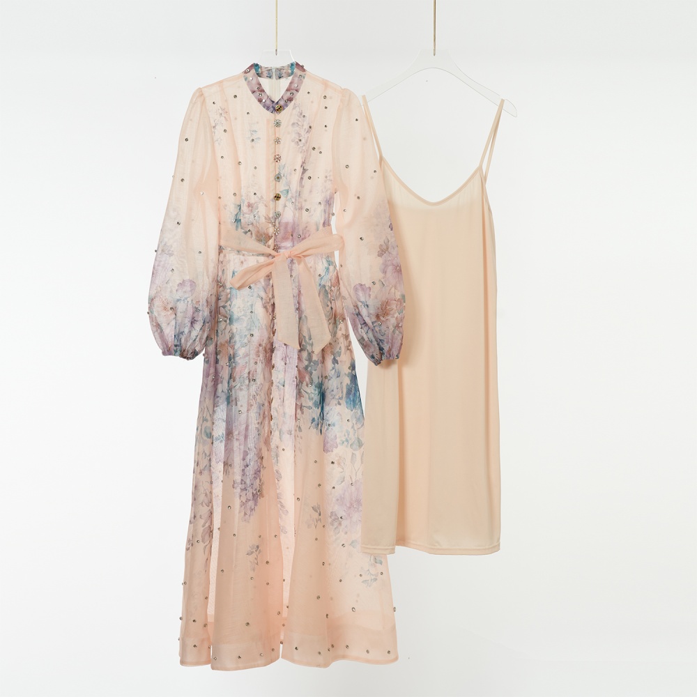 Long big skirt diamond dress