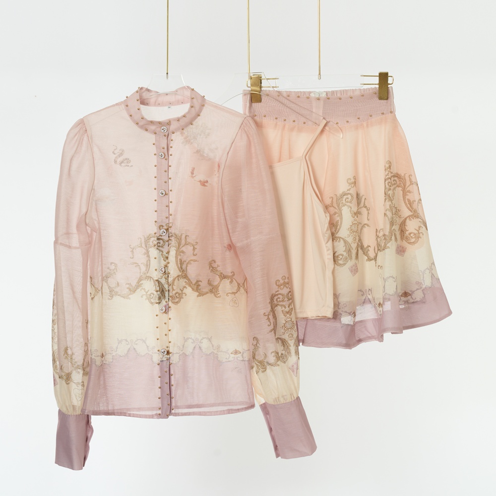 Temperament short skirt elegant short skirt 3pcs set