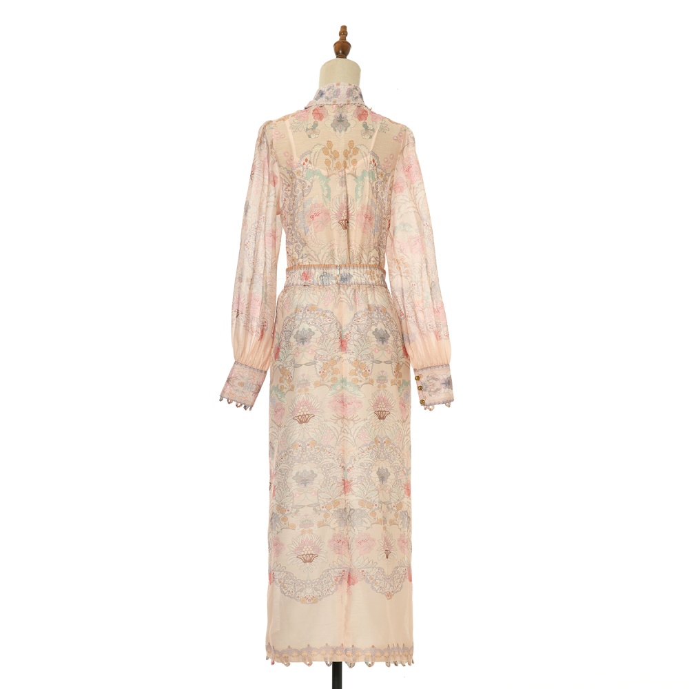 Silk linen flowers shirt vacation skirt a set for women