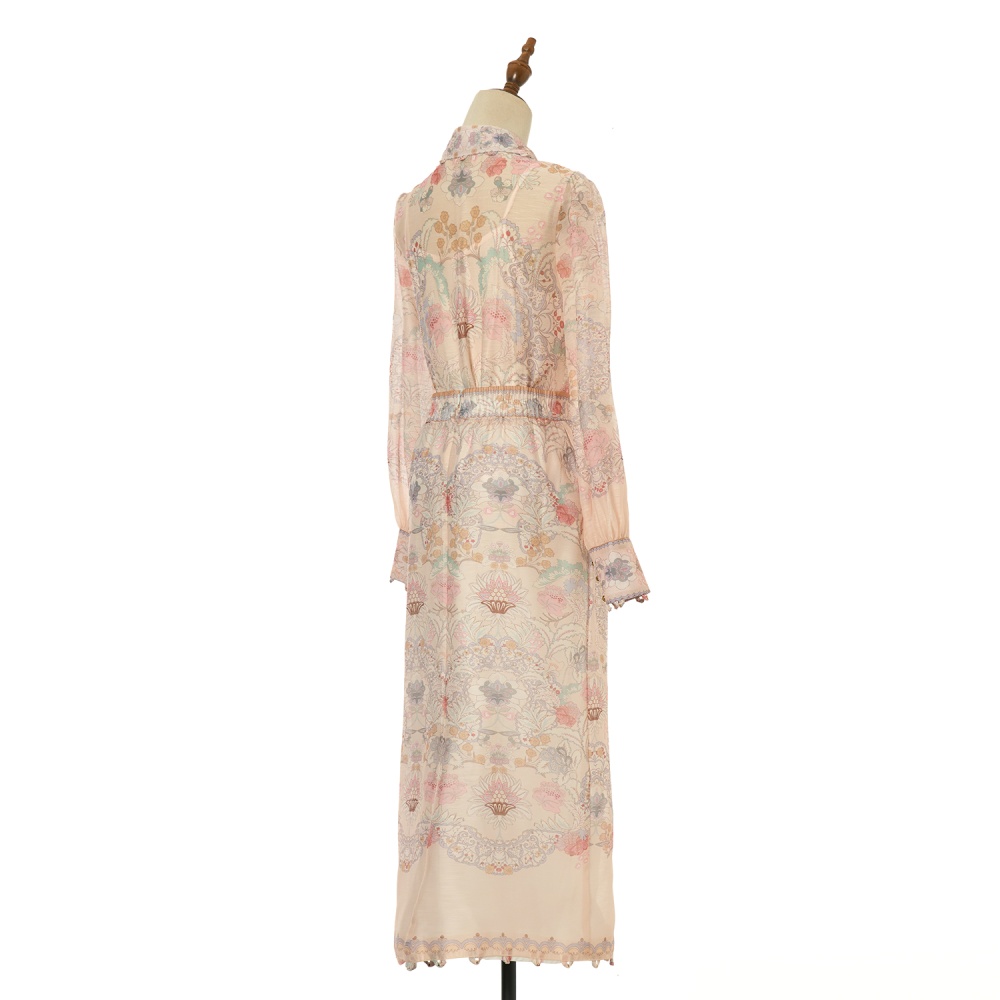 Silk linen flowers shirt vacation skirt a set for women