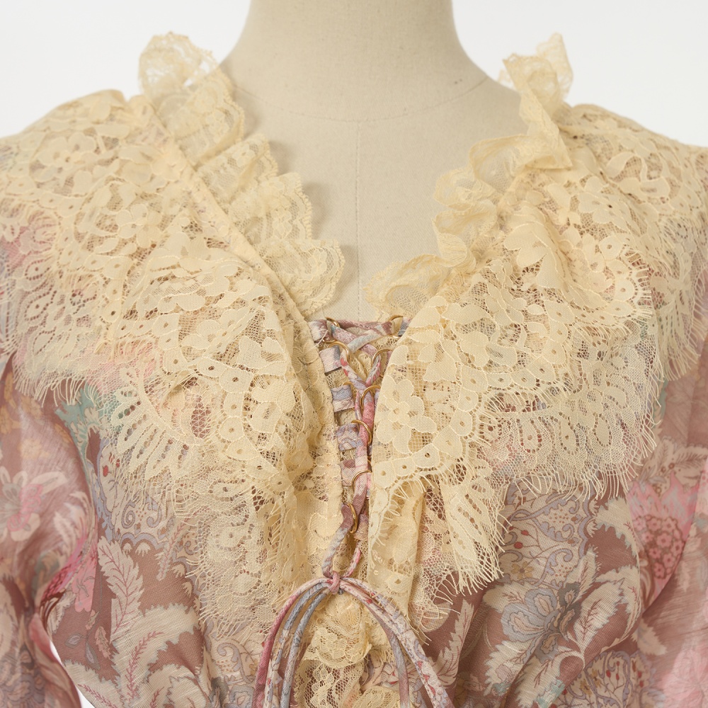 Vacation long silk linen skirt printing short tops a set