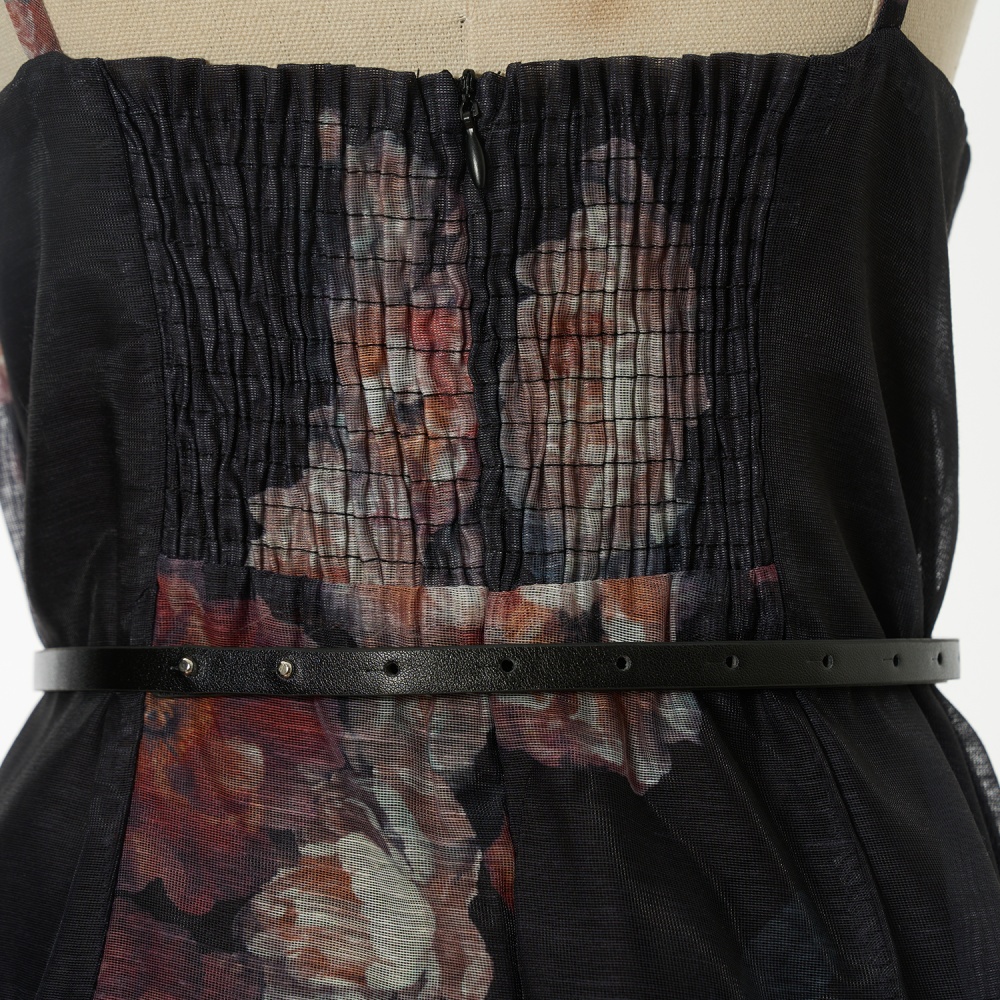 Rhinestone hollow sling long dress