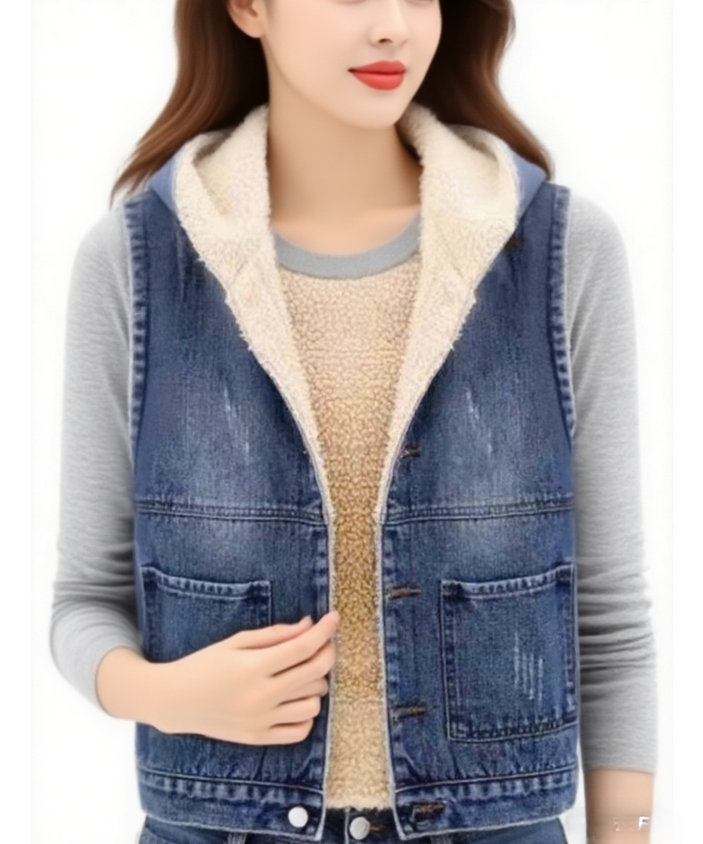 Lambs wool all-match waistcoat thick coat