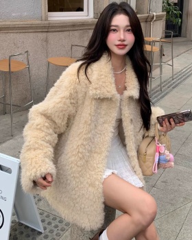 Winter lambs wool short fur coat light elmo coat