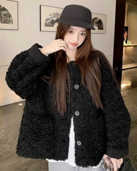 Winter thick lambs wool coat loose short tops for women