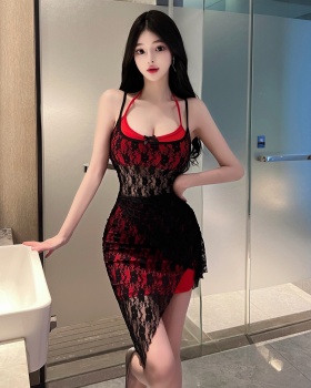 Lace sling tight double spicegirl package hip dress for women