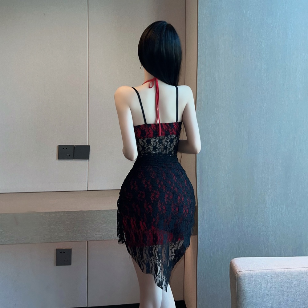 Lace sling tight double spicegirl package hip dress for women