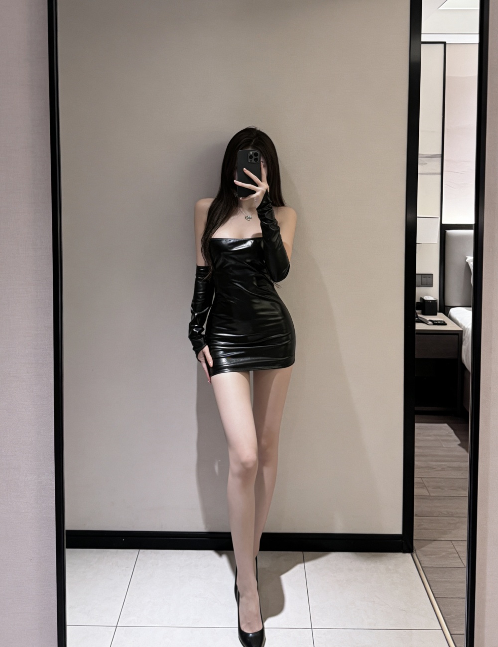 Wrapped chest sexy dress black spicegirl Gloves