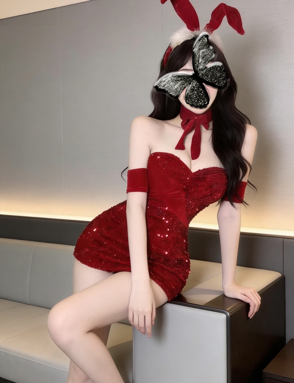 Wrapped chest with dress christmas hair band for women