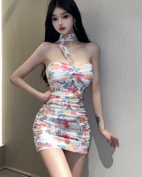 Package hip seaside halter vacation sexy dress for women